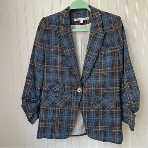 Veronica Beard Martel Dickey Jacket Blue Multi Plaid Blazer size 2